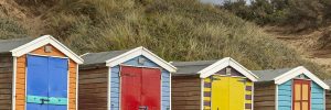 colourful Beach Huts in North Devon